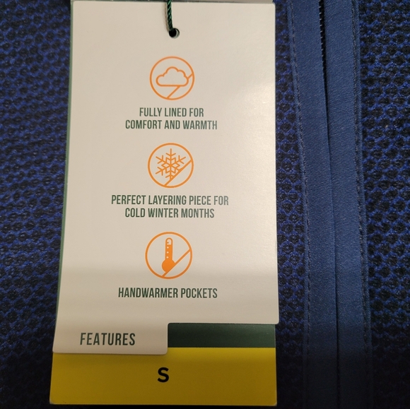 NWT•Orvis Men's Navy Blue Fleece Lined 1/4 Zip Pullover•Handwarmer Pockets•Small - Picture 9 of 9